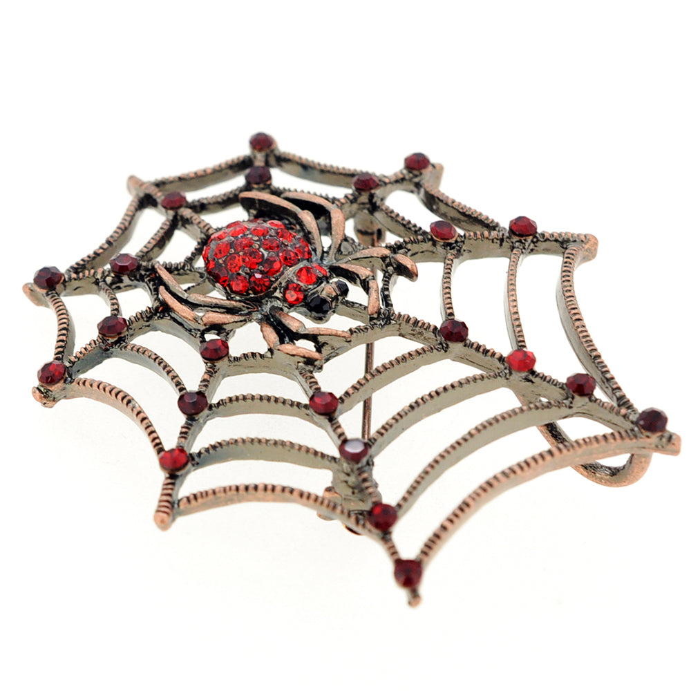 Vintage Style Red Spider Crystal Pin Brooch and Pendant