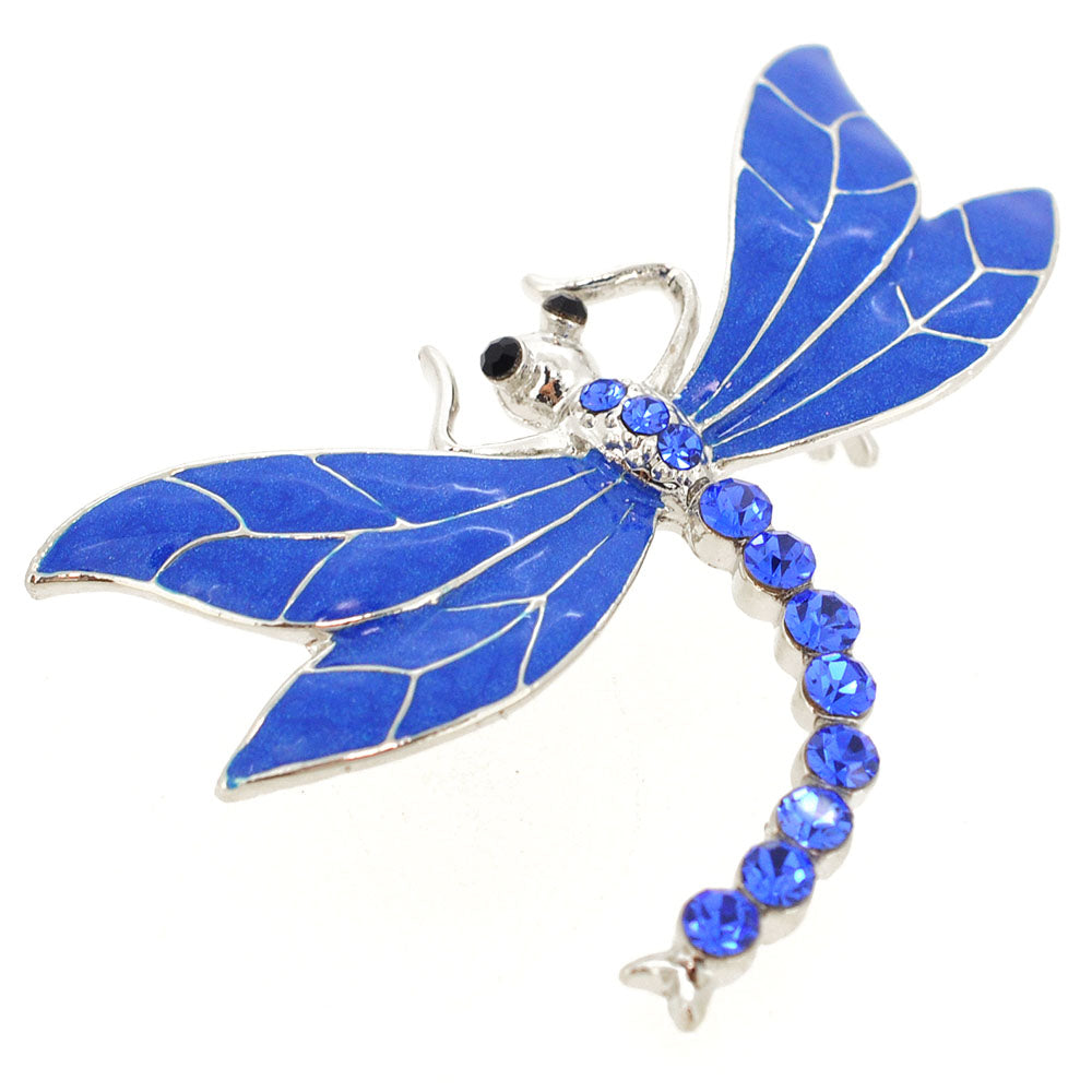 Sapphire Blue Dragonfly Pin Brooch