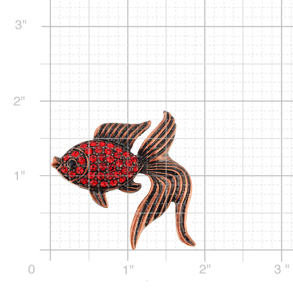 Red Goldfish Crystal Pin Brooch