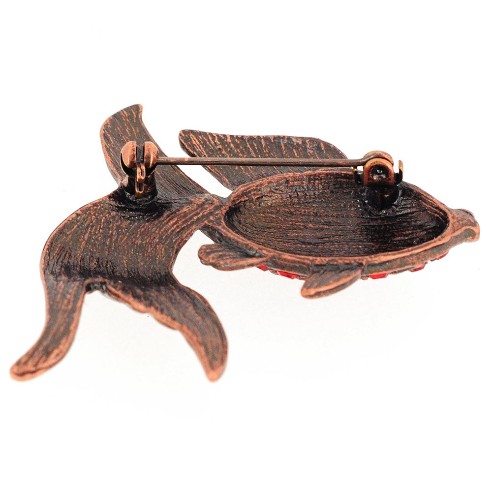 Red Goldfish Crystal Pin Brooch