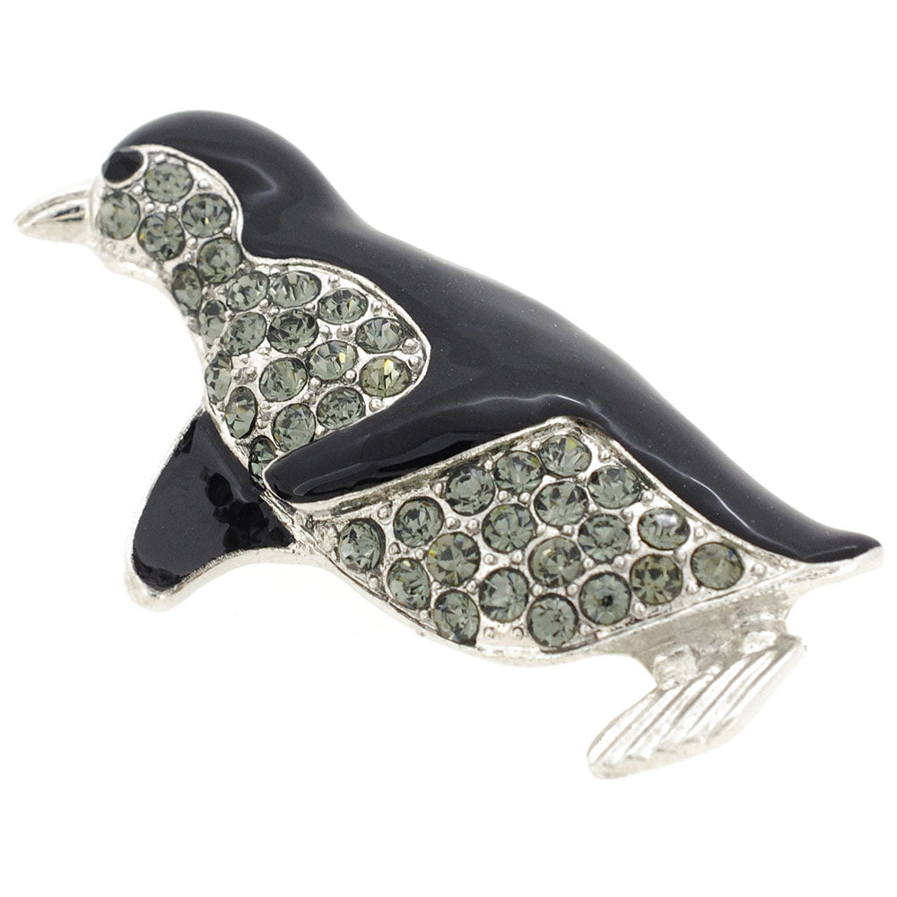 Crystal Penguin Pin Brooch