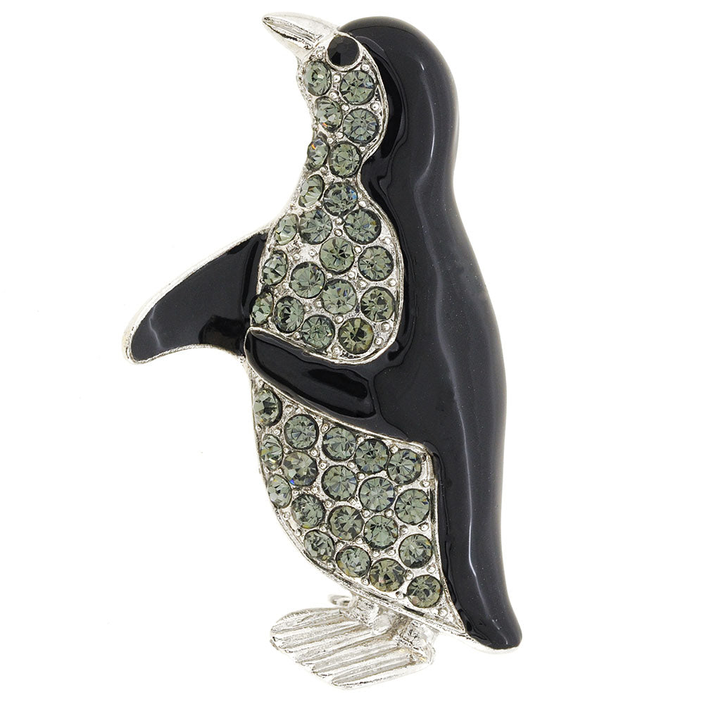 Crystal Penguin Pin Brooch