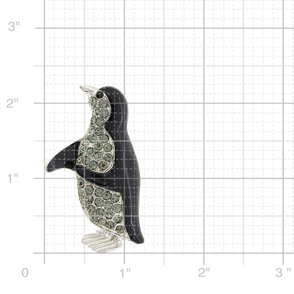 Crystal Penguin Pin Brooch