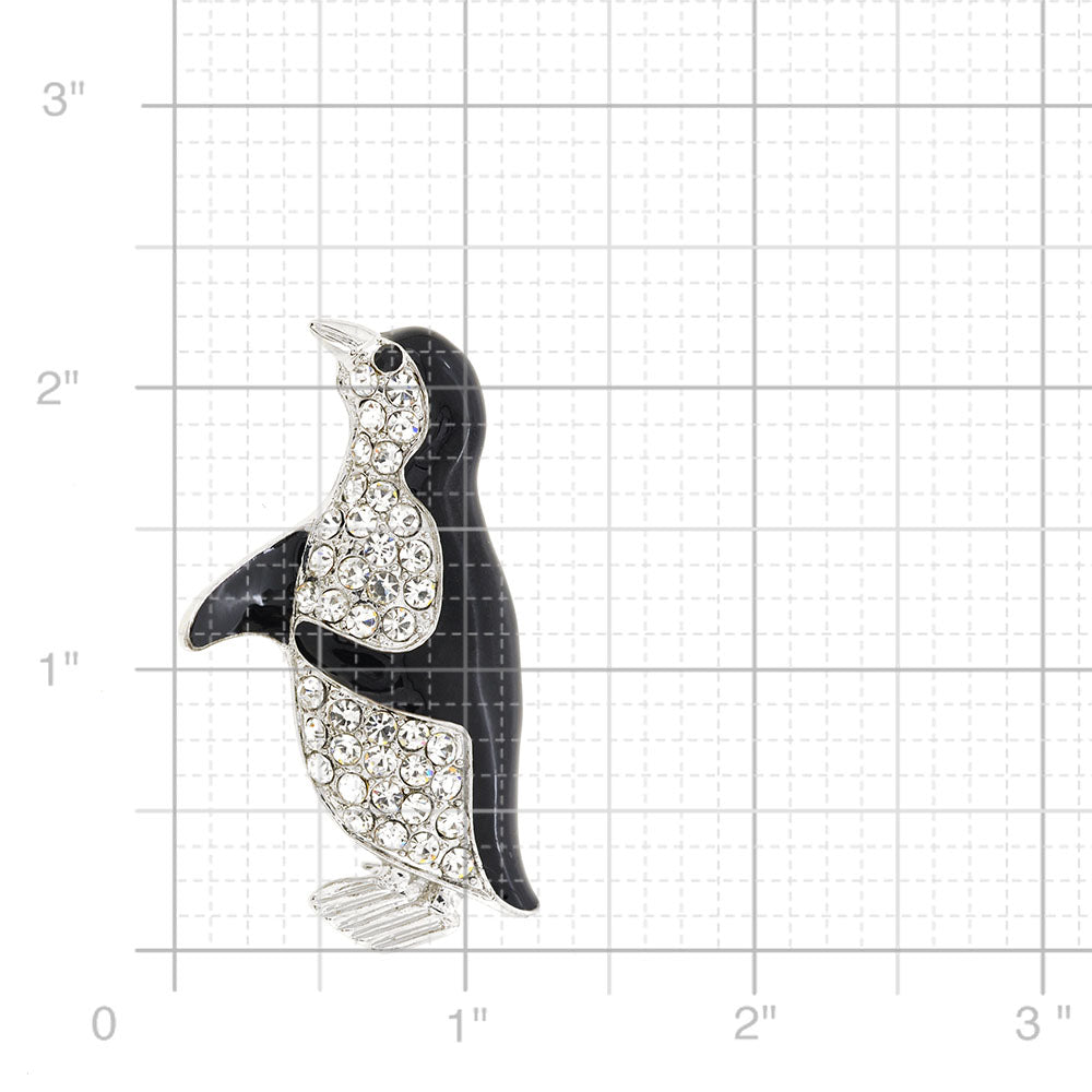Crystal Penguin Pin Brooch