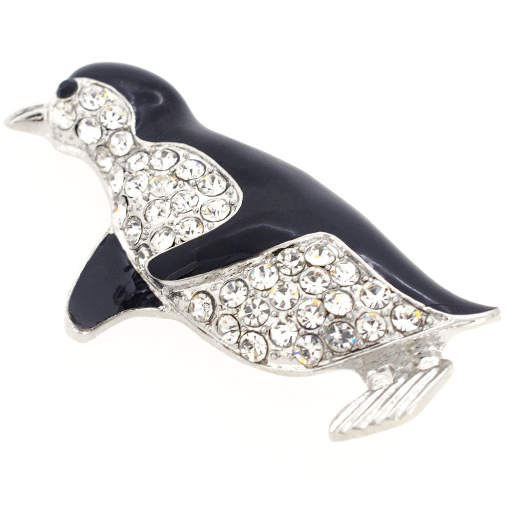 Crystal Penguin Pin Brooch