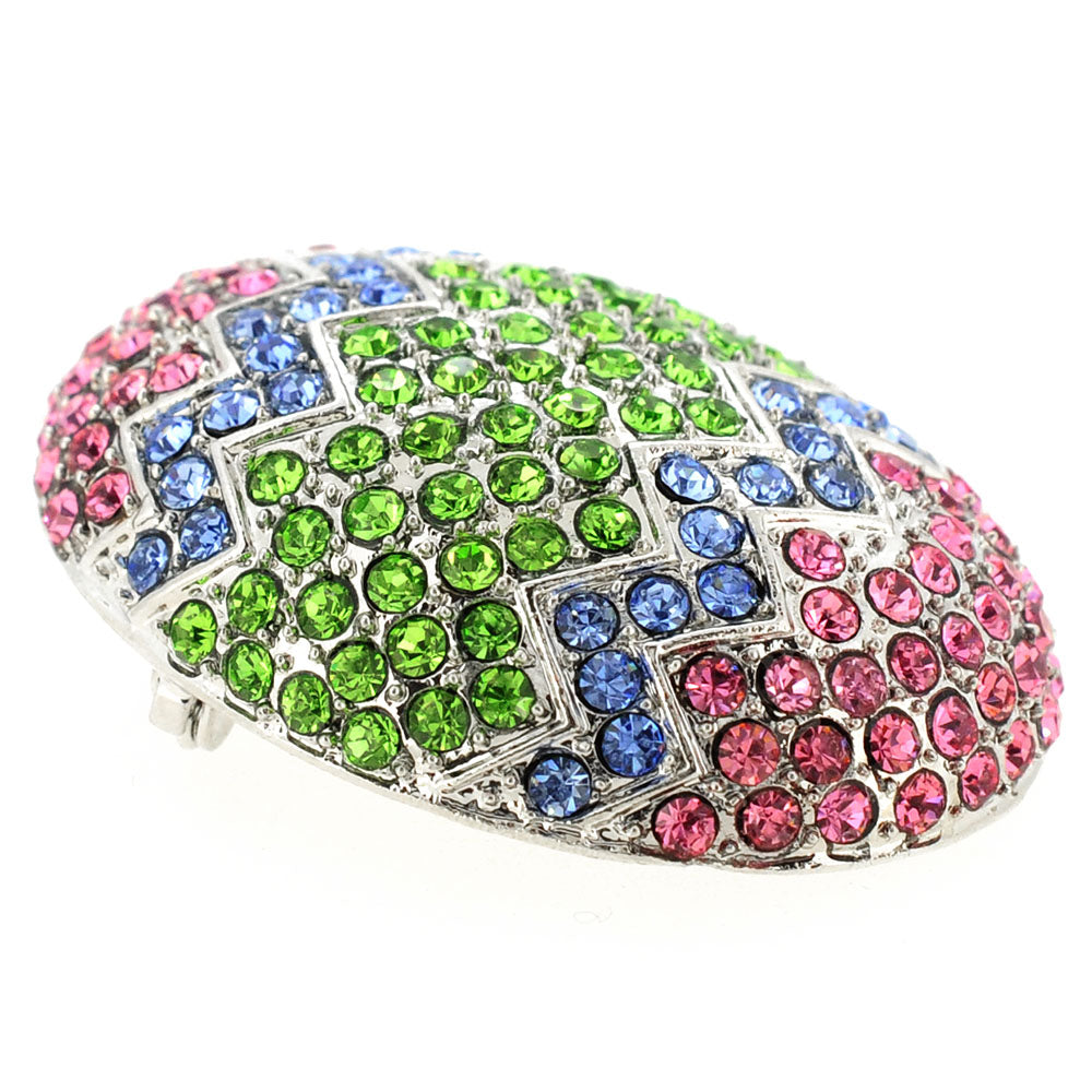 Multicolor Easter Egg Crystal Pin Brooch