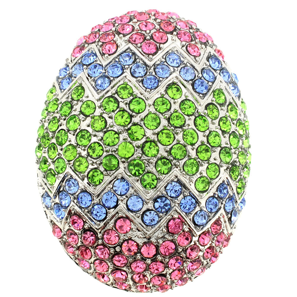 Multicolor Easter Egg Crystal Pin Brooch