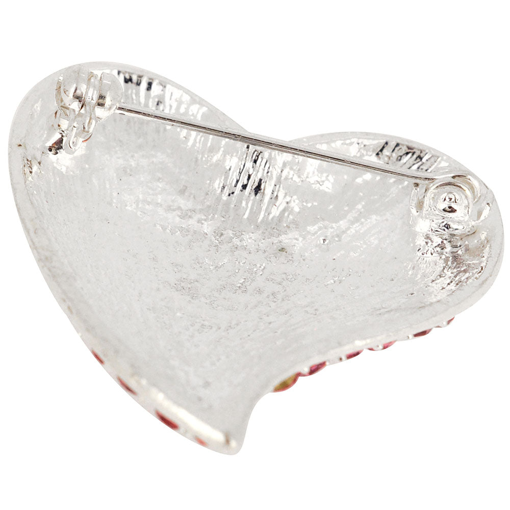 Multicolor Heart Valentines Crystal Pin Brooch