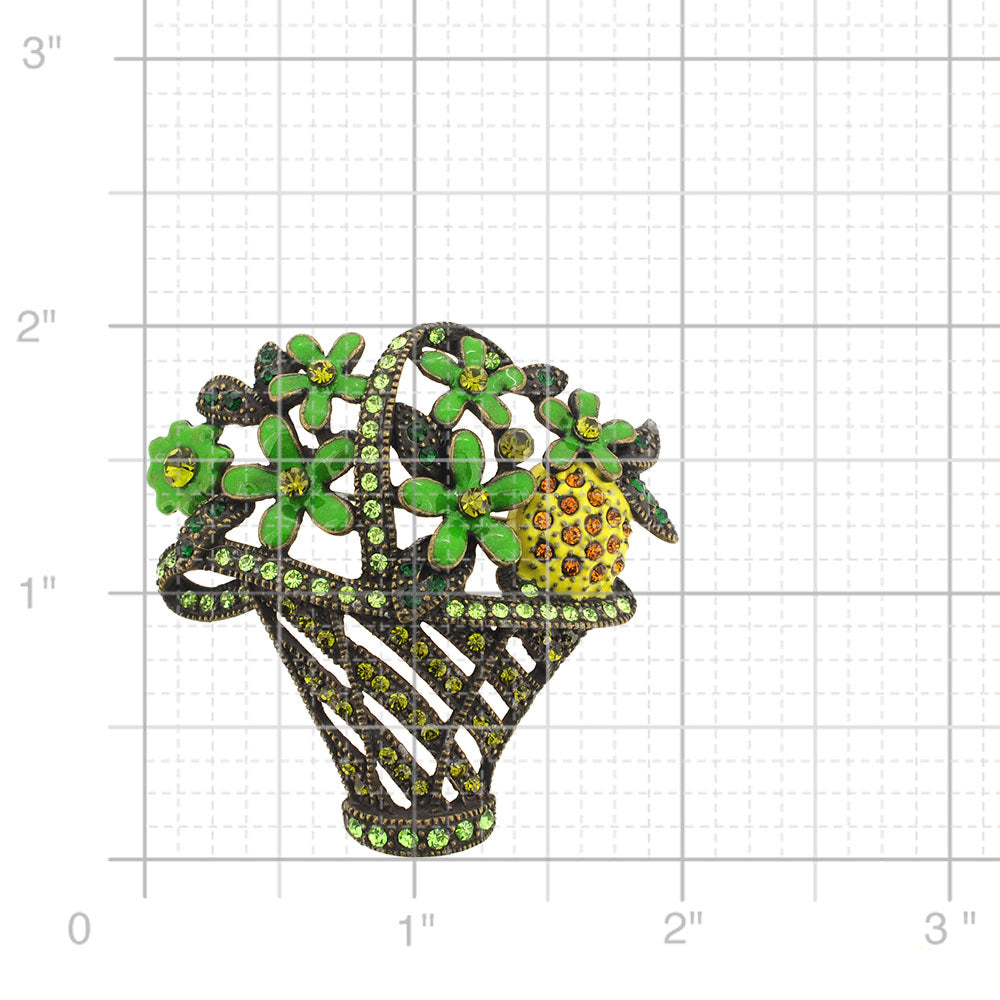 Vintage Style Flower Basket Pin Brooch