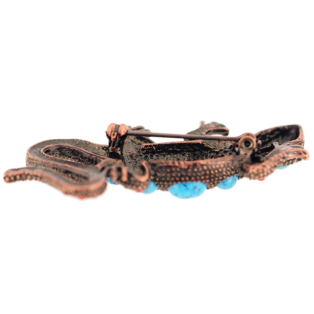 Vintage Style Lizard Turquoise Blue Pin Brooch
