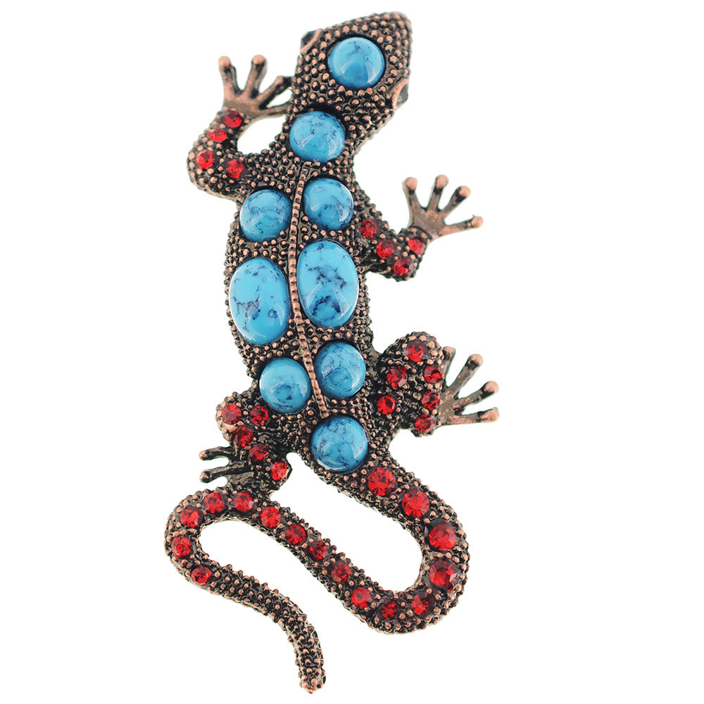 Vintage Style Lizard Turquoise Blue Pin Brooch
