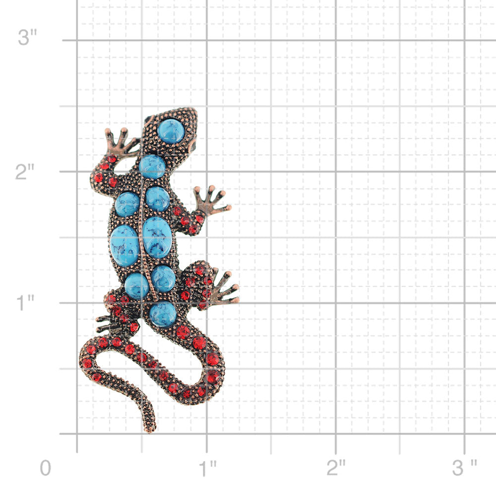 Vintage Style Lizard Turquoise Blue Pin Brooch
