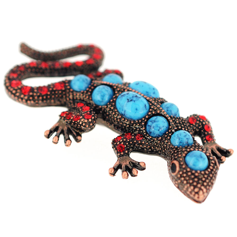 Vintage Style Lizard Turquoise Blue Pin Brooch