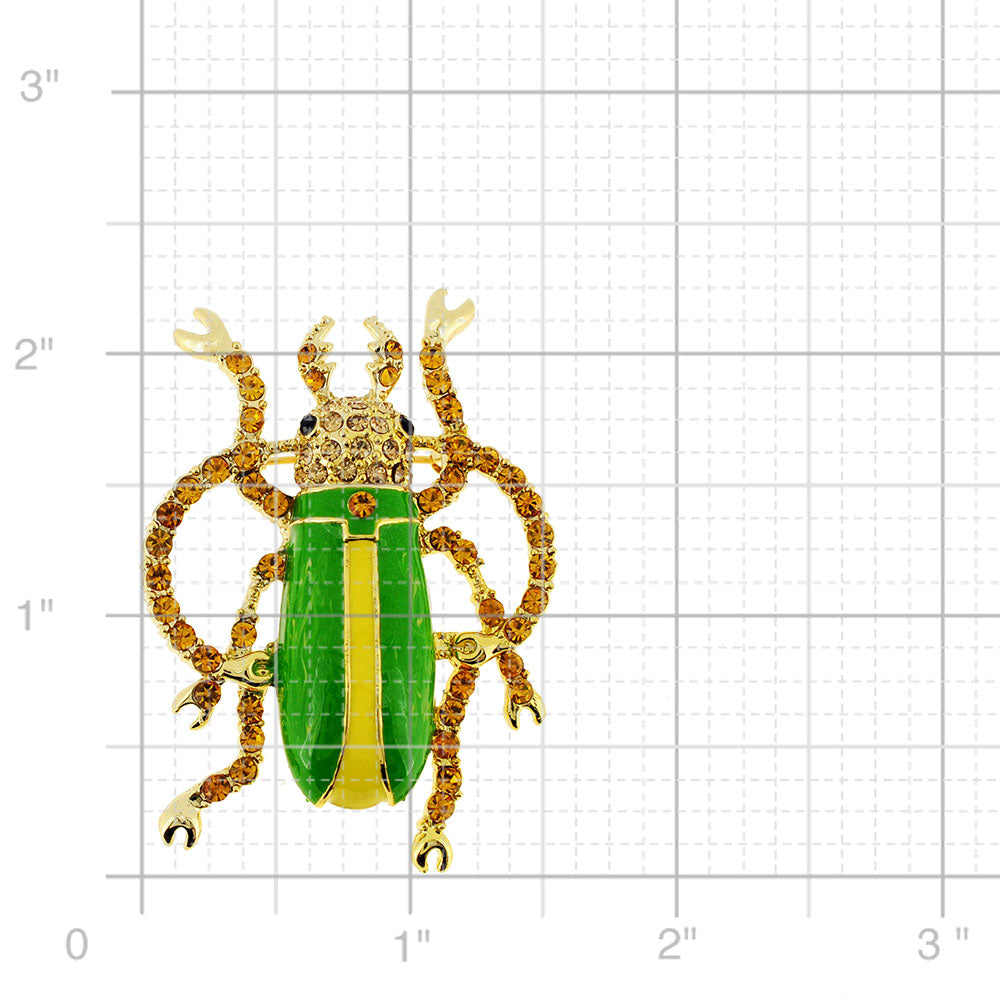 Green Longhorned Beetle Bug Pin Brooch
