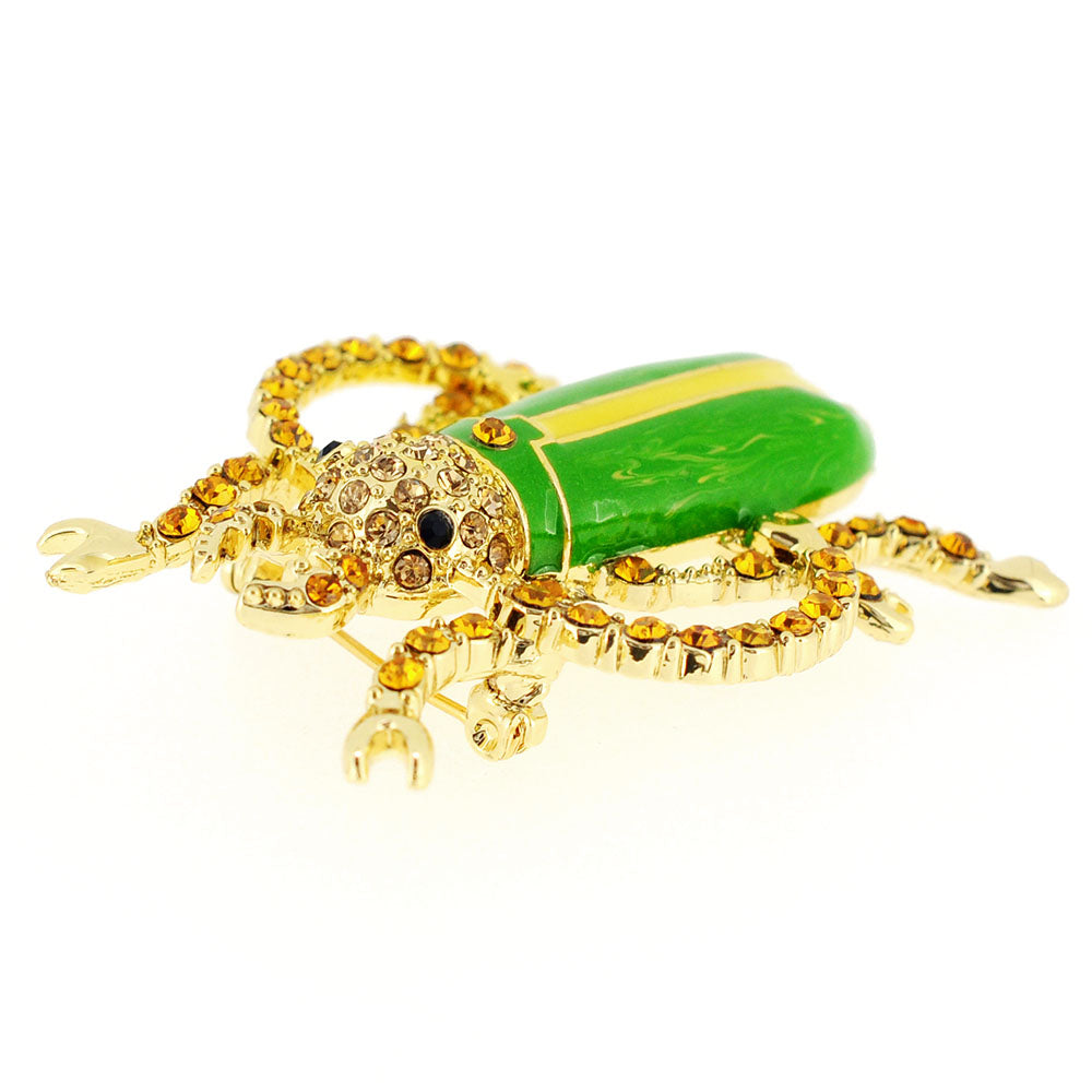 Green Longhorned Beetle Bug Pin Brooch