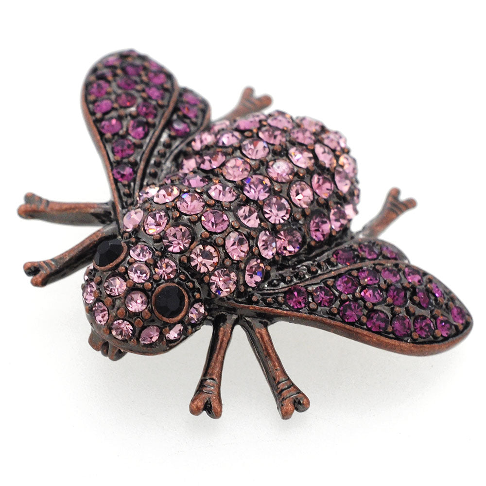 Vintage Style Amethyst Purple Bumble Bee Pin Brooch