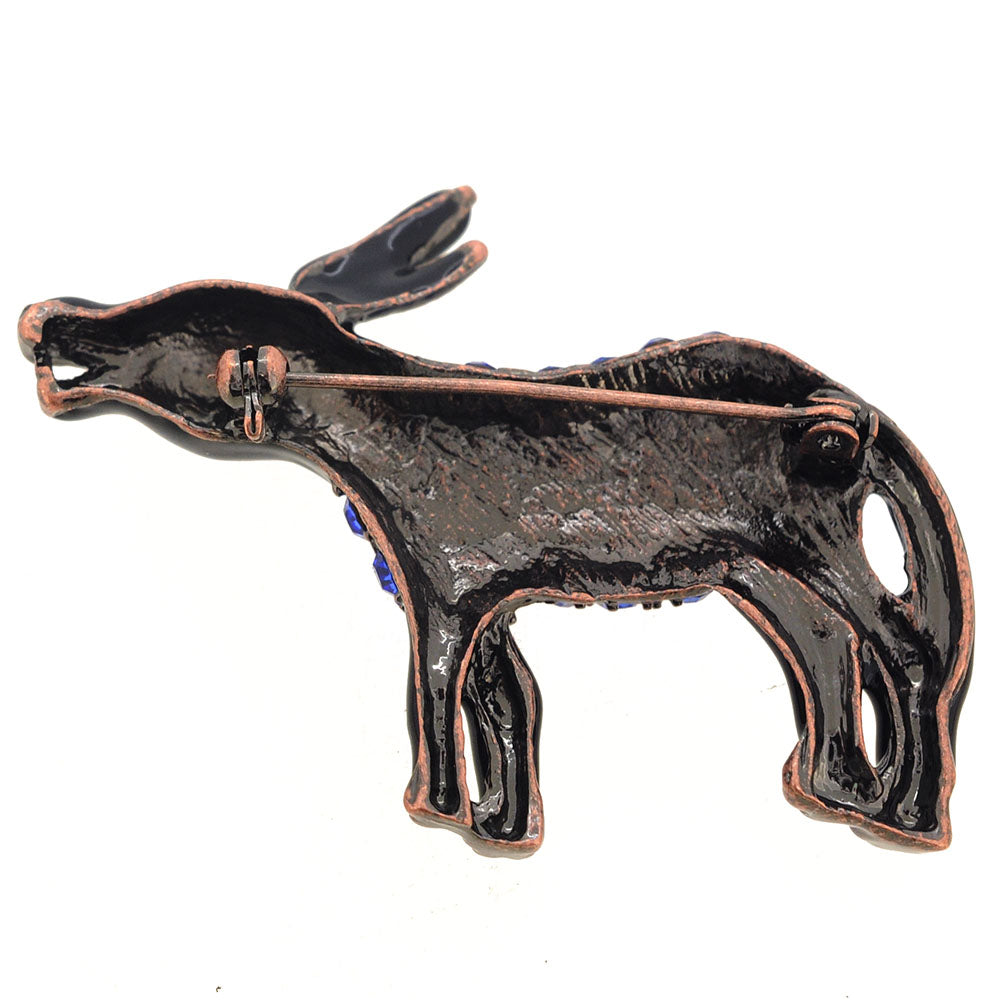 Patriotic Sapphire Blue Donkey Brooch Pin
