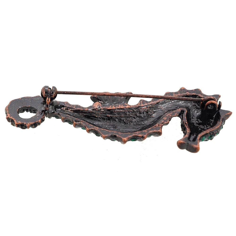 Emerald Green Seahorse Pin Brooch