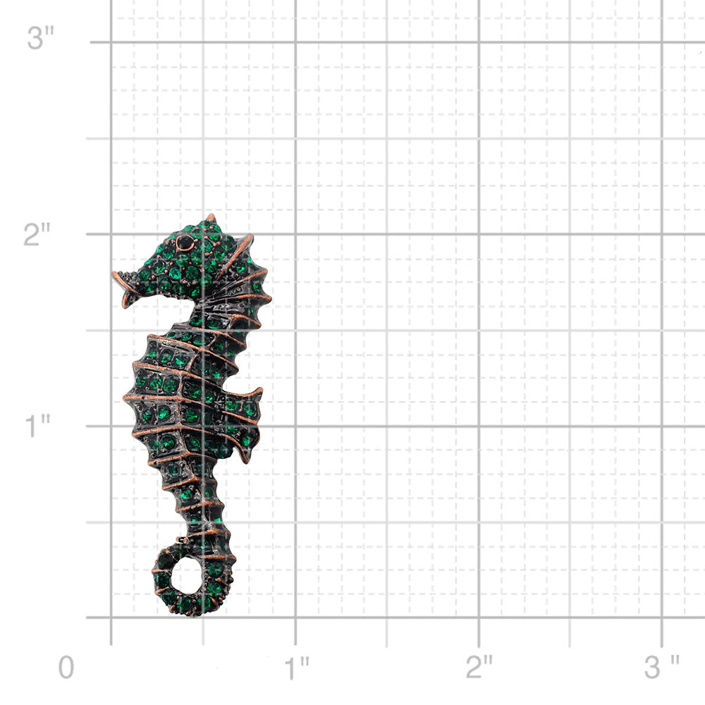 Emerald Green Seahorse Pin Brooch