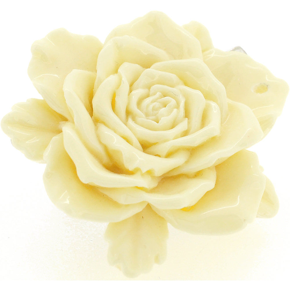 White Camellia Flower Pin Brooch Pendant and Hair clips