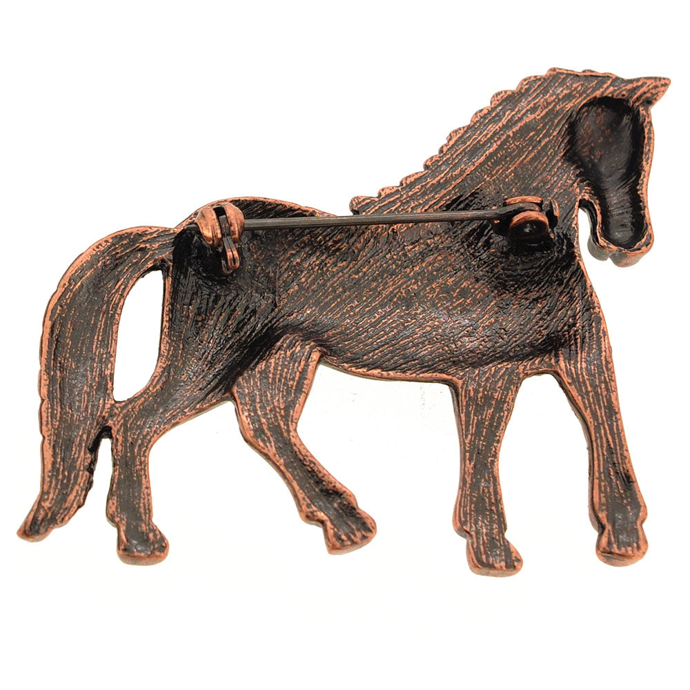 Vintage Style Gray Horse Pin Brooch