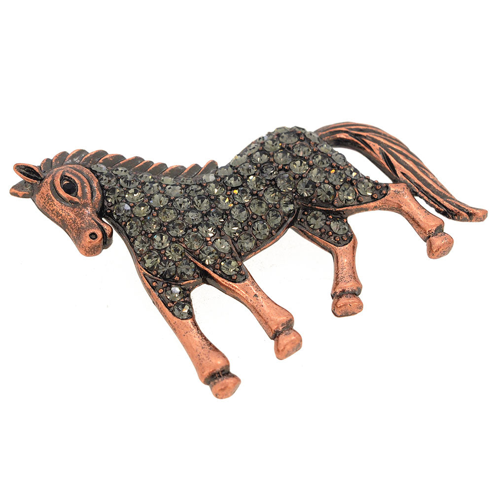 Vintage Style Gray Horse Pin Brooch