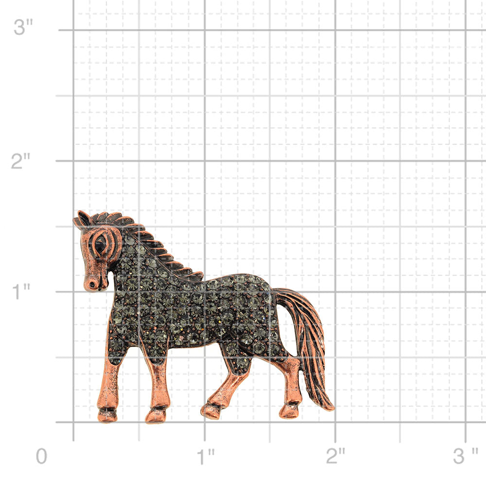 Vintage Style Gray Horse Pin Brooch
