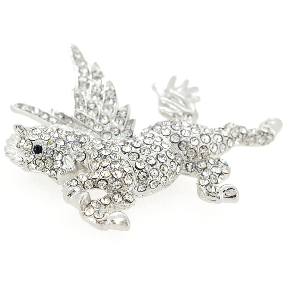 Crystal Flying Horse Pin Brooch