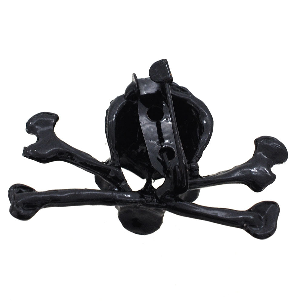 Black Skull Halloween Brooch Pin