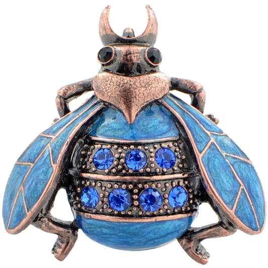 Vintage Blue Beatle Bug Pin Brooch