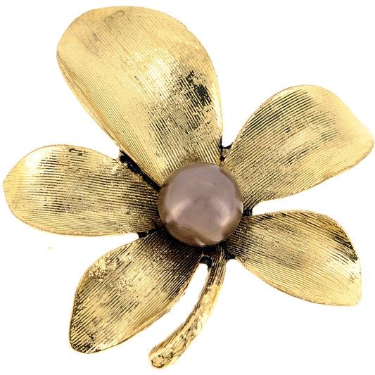 Vintage Style Golden Lucky Flower Pin Brooch