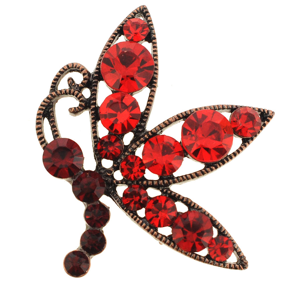 Red Flying Butterfly Pin Brooch