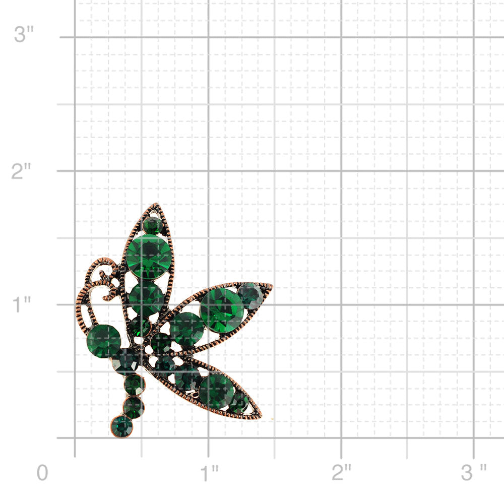 Vintage Style Emerald Flying Butterfly Pin Brooch