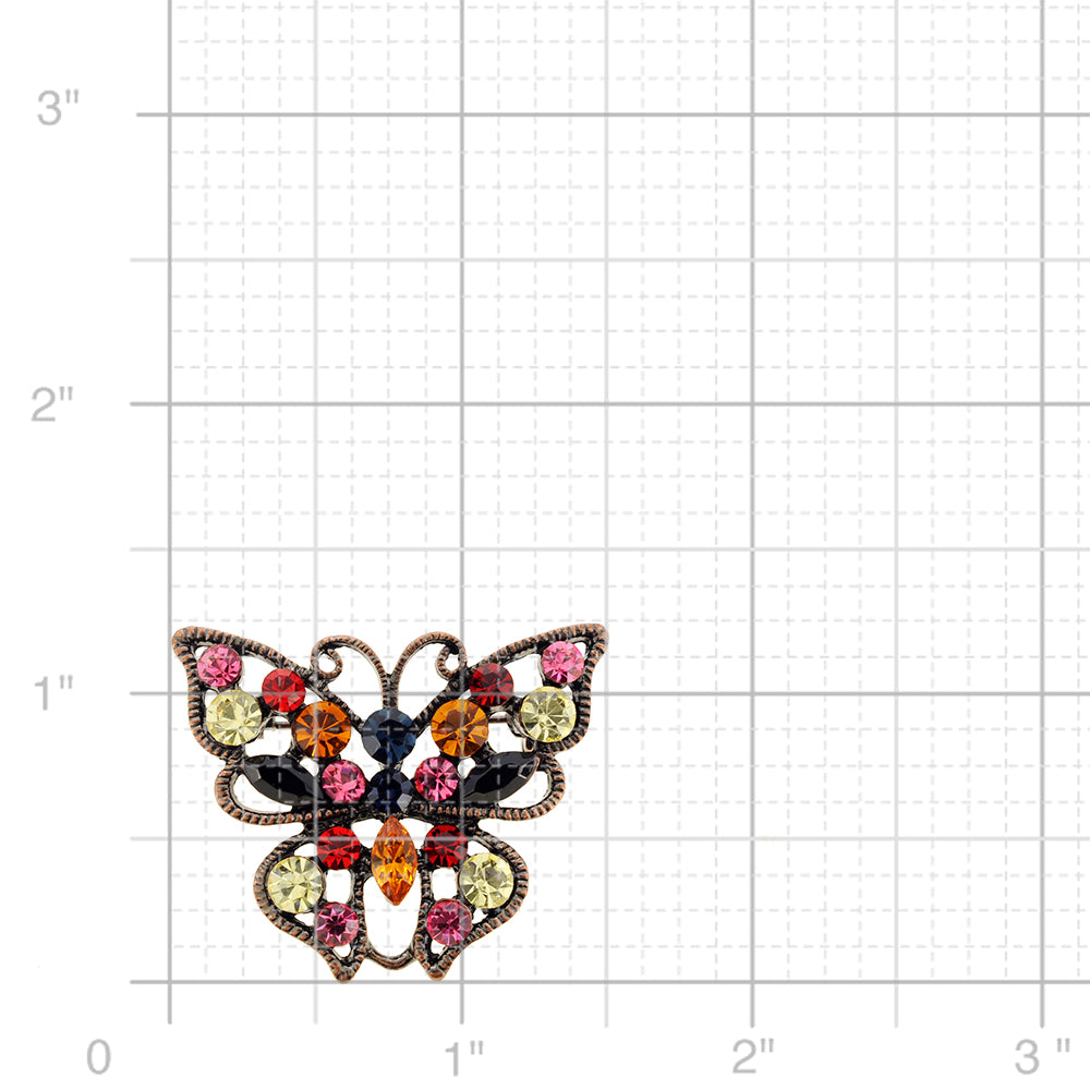 Vintage Style Multicolor Crystal Butterfly Pin Brooch