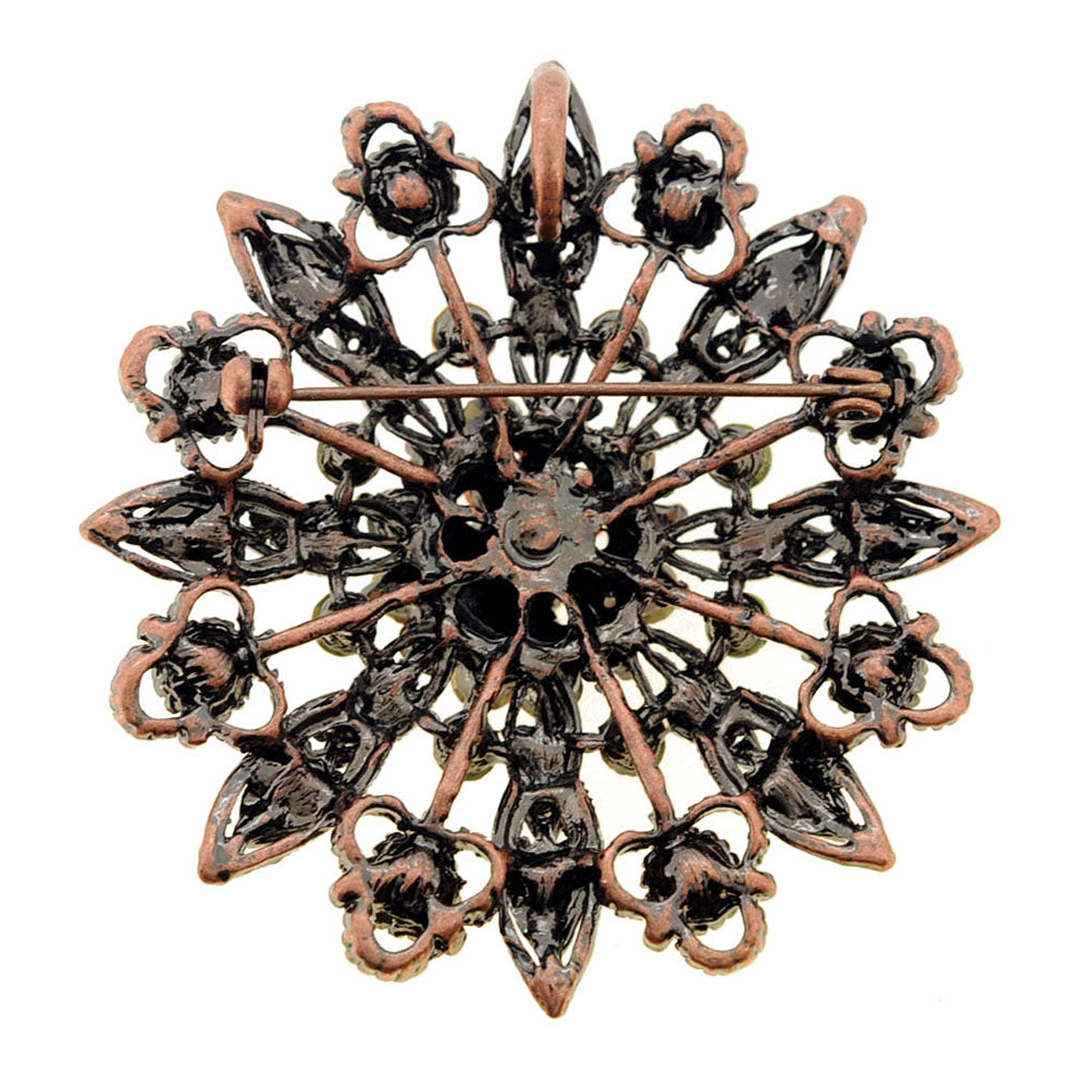Antique Style Multicolor Flower Wedding Crystal Pin Brooch and Pendant