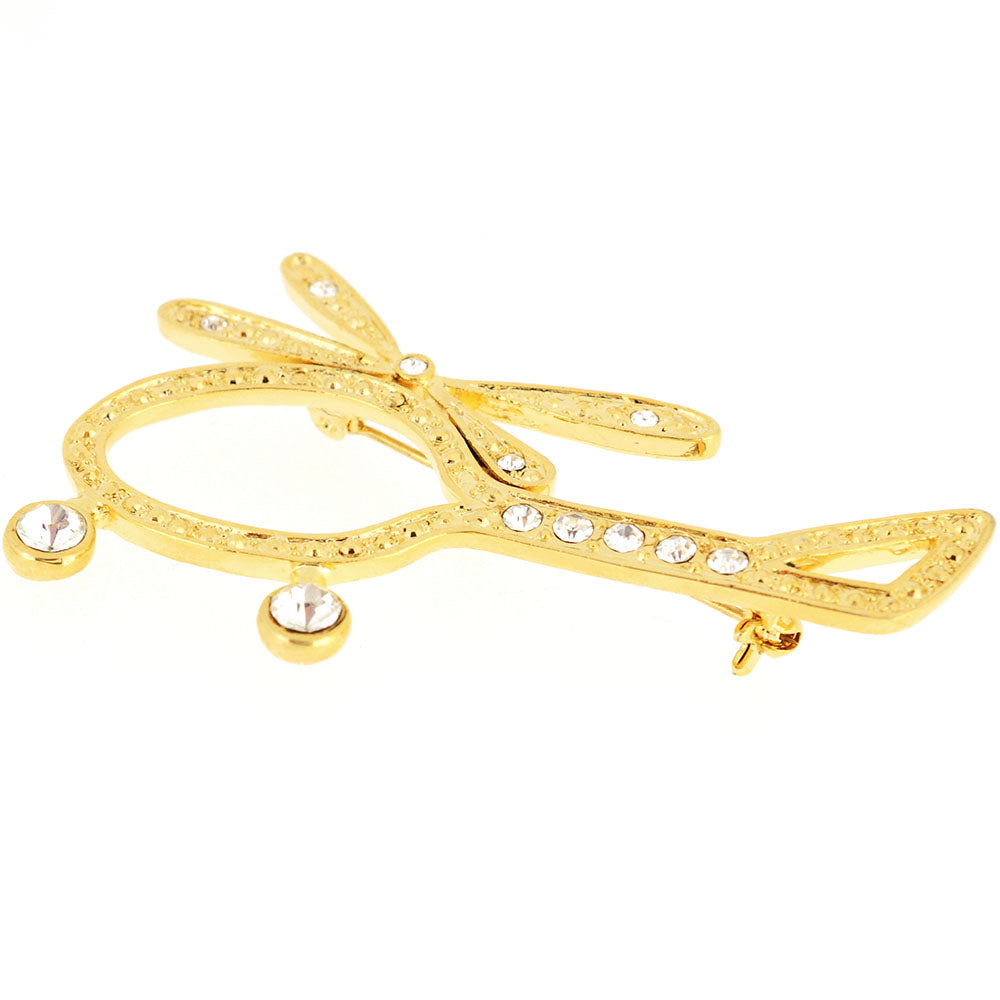 Golden Helicopter Copter Airplane Pin Brooch