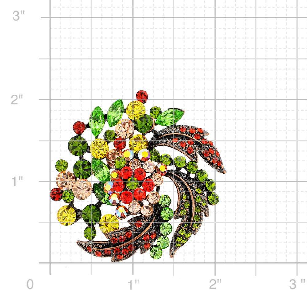 Multicolor Flower Wedding Swarovski Crystal Pin Brooch and Pendant
