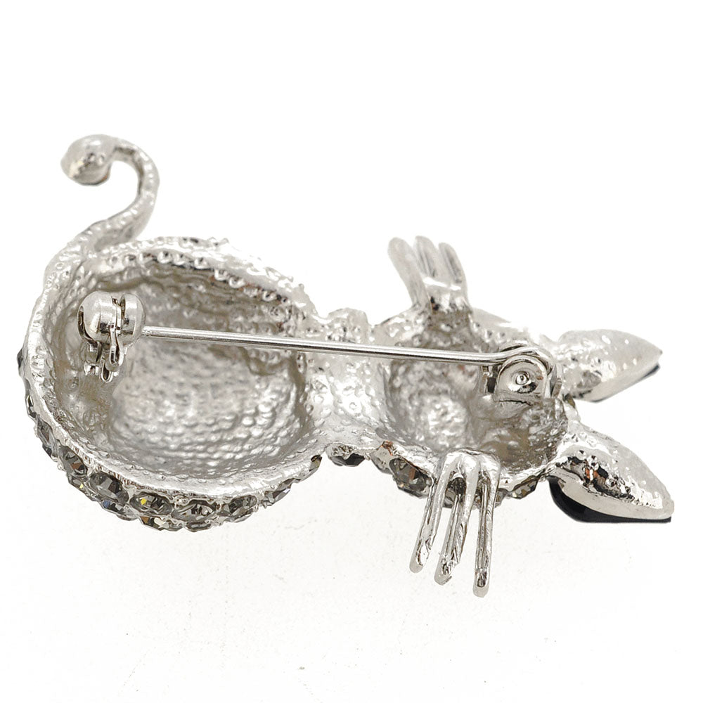 Black Cat Kitty Crystal Pin Brooch