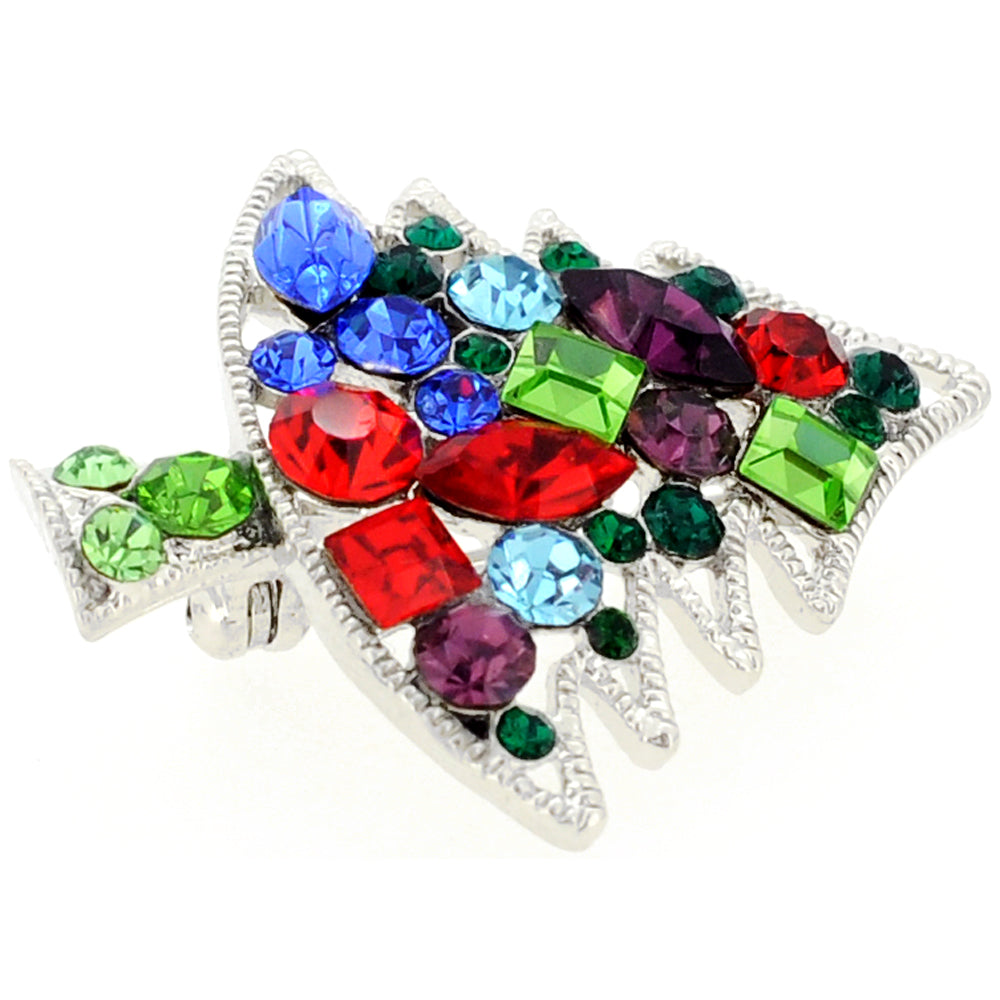 Mutlicolor Christmas Tree Crystal Pin Brooch