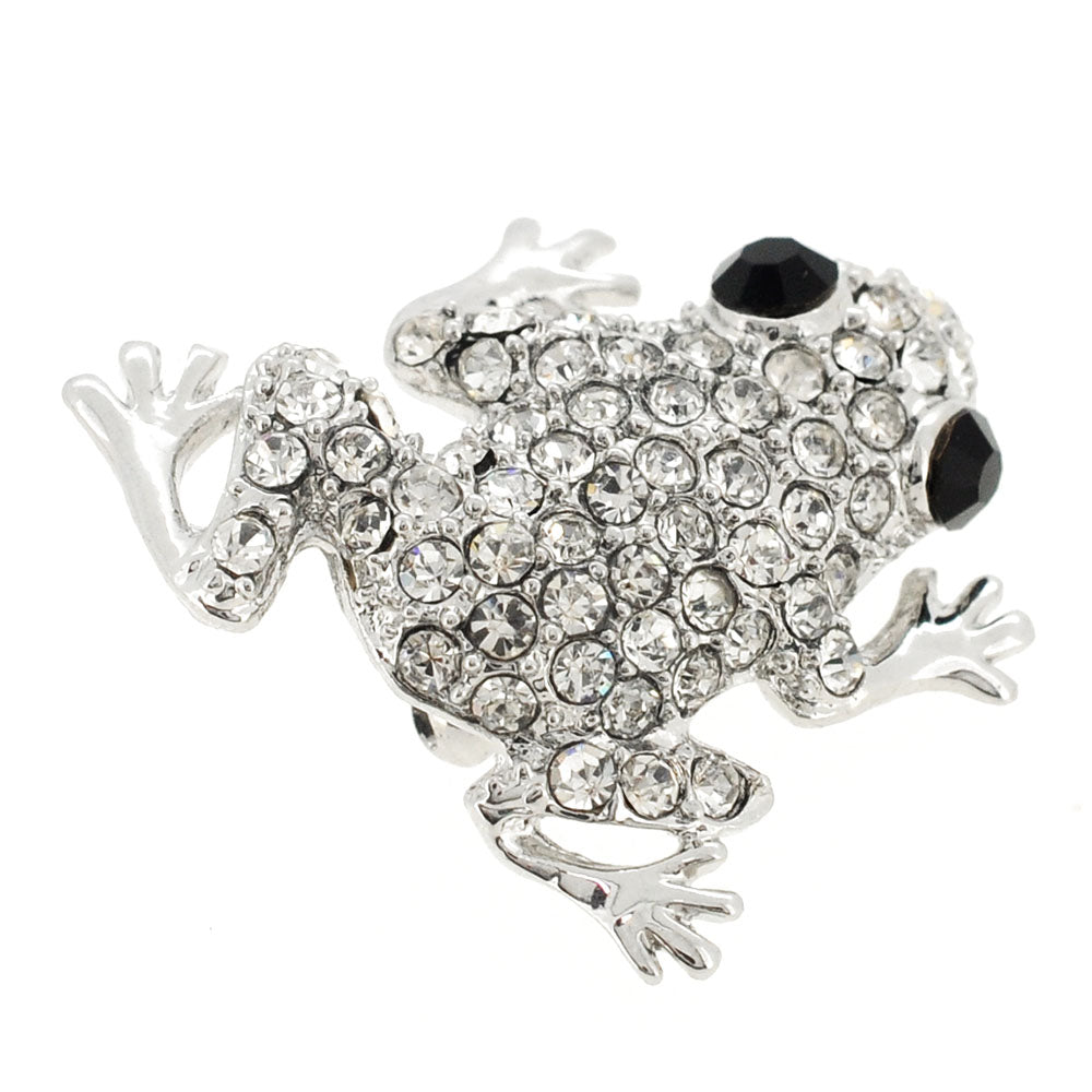 Silver Frog Pin Animal Pin Brooch