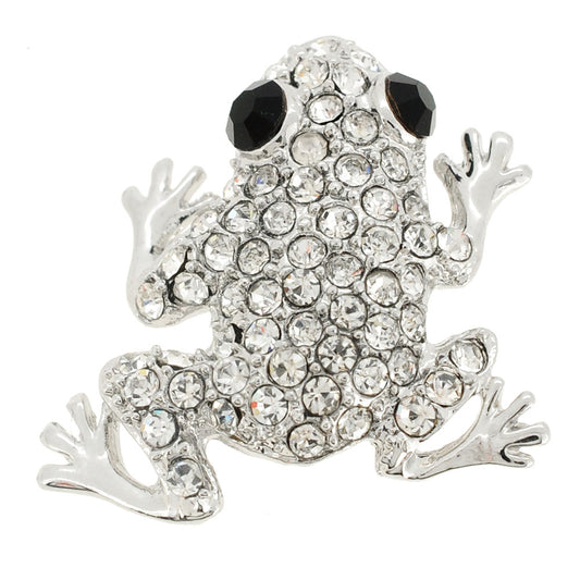 Silver Frog Pin Animal Pin Brooch