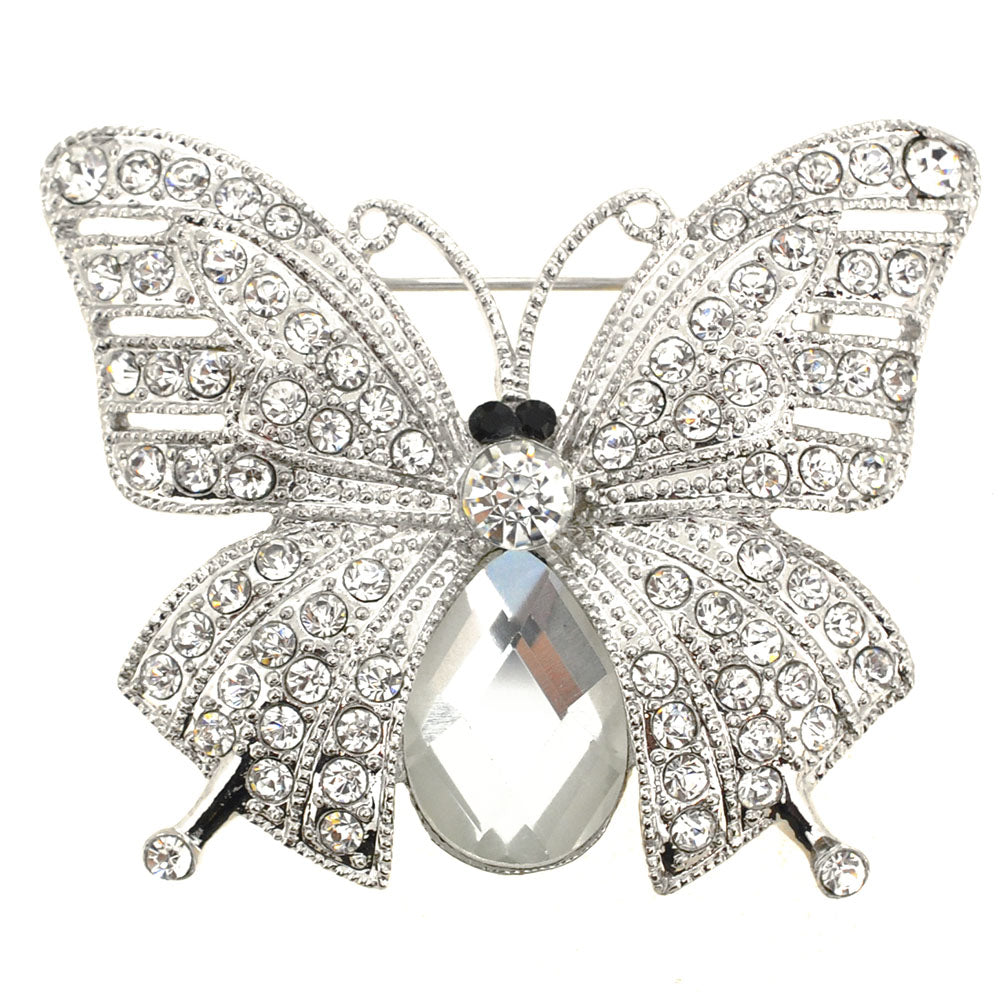 Crystal Butterfly Pin Brooch