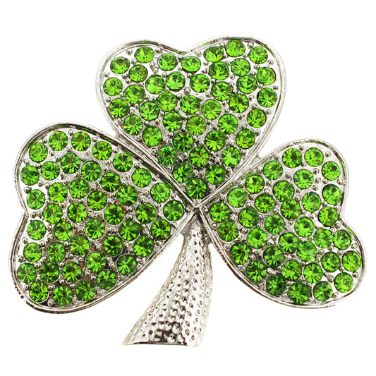 Green Clover Pin Brooch