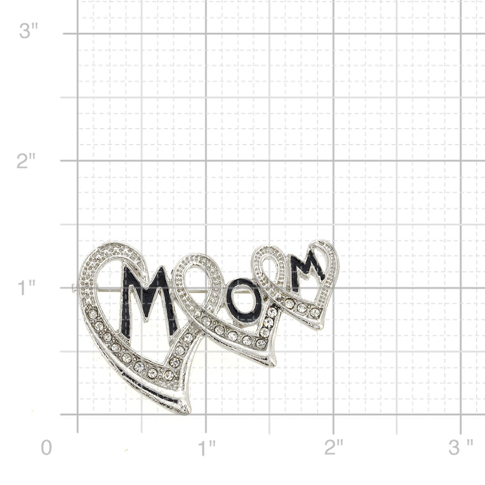Triple Hearts Mom Pin Brooch