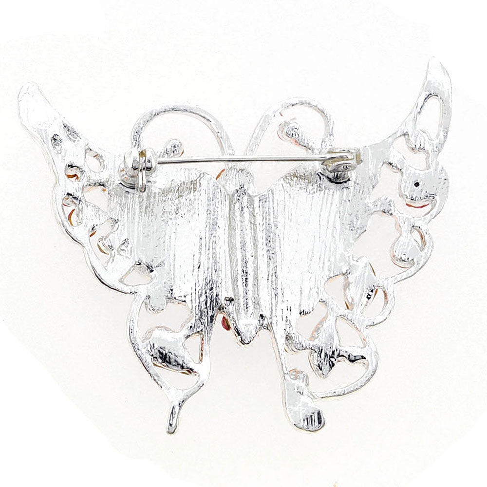 Pink Butterfly Crystal Pin Brooch