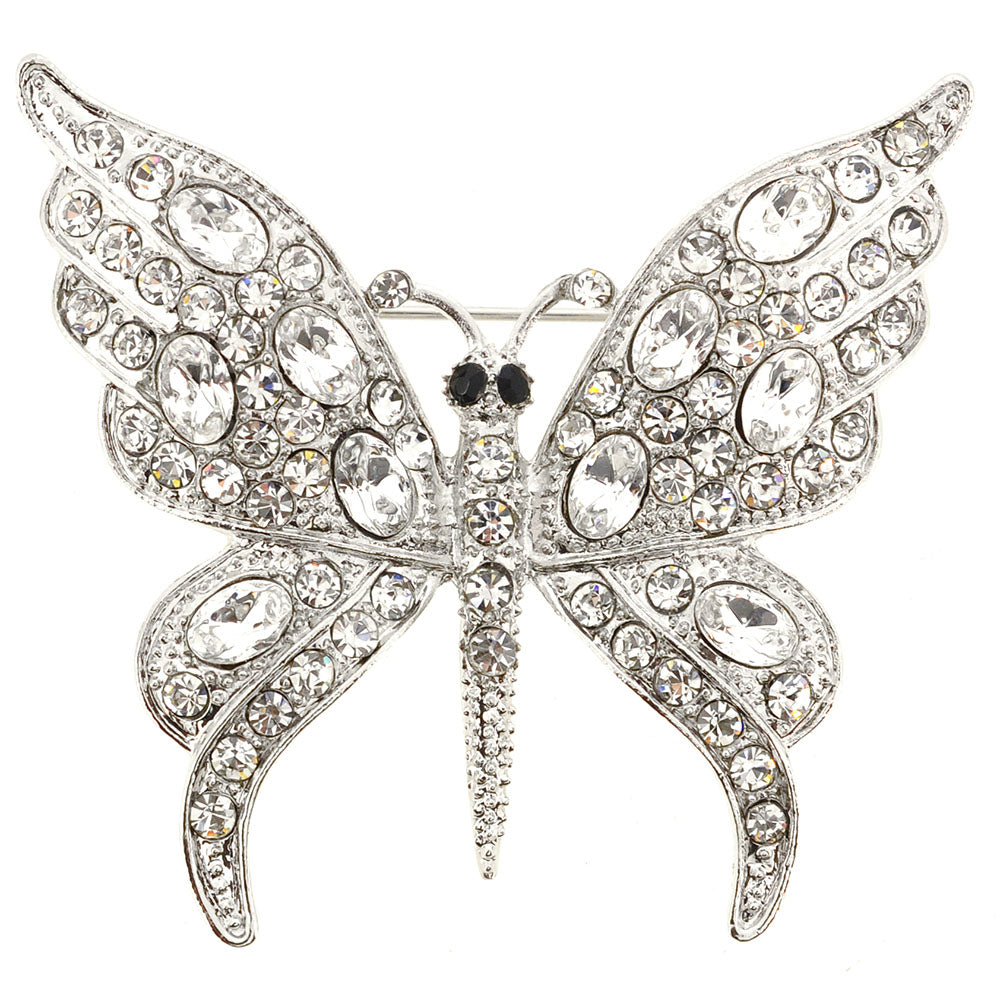 Crystal Butterfly Pin Brooch