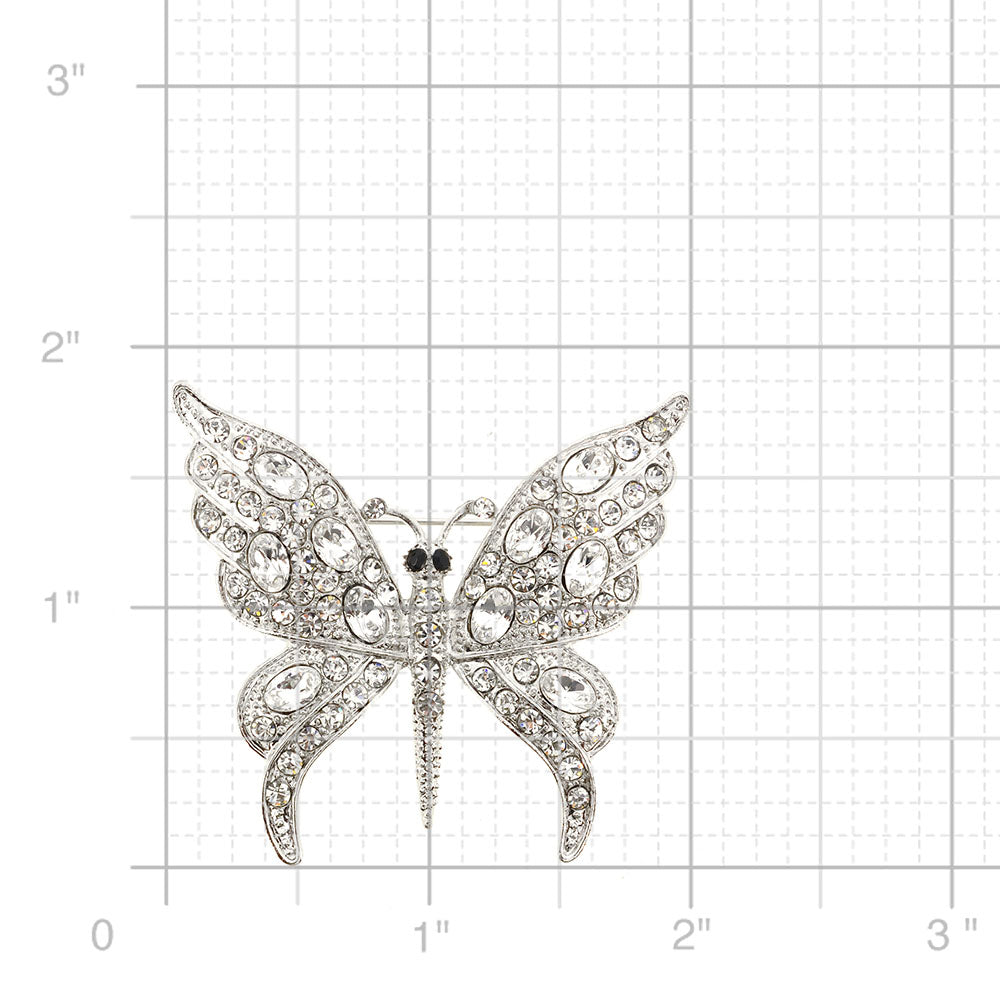 Crystal Butterfly Pin Brooch