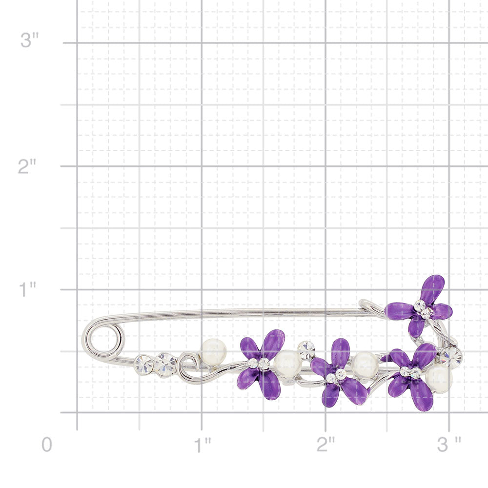 Purple Butterfly Crystal Charm Brooch