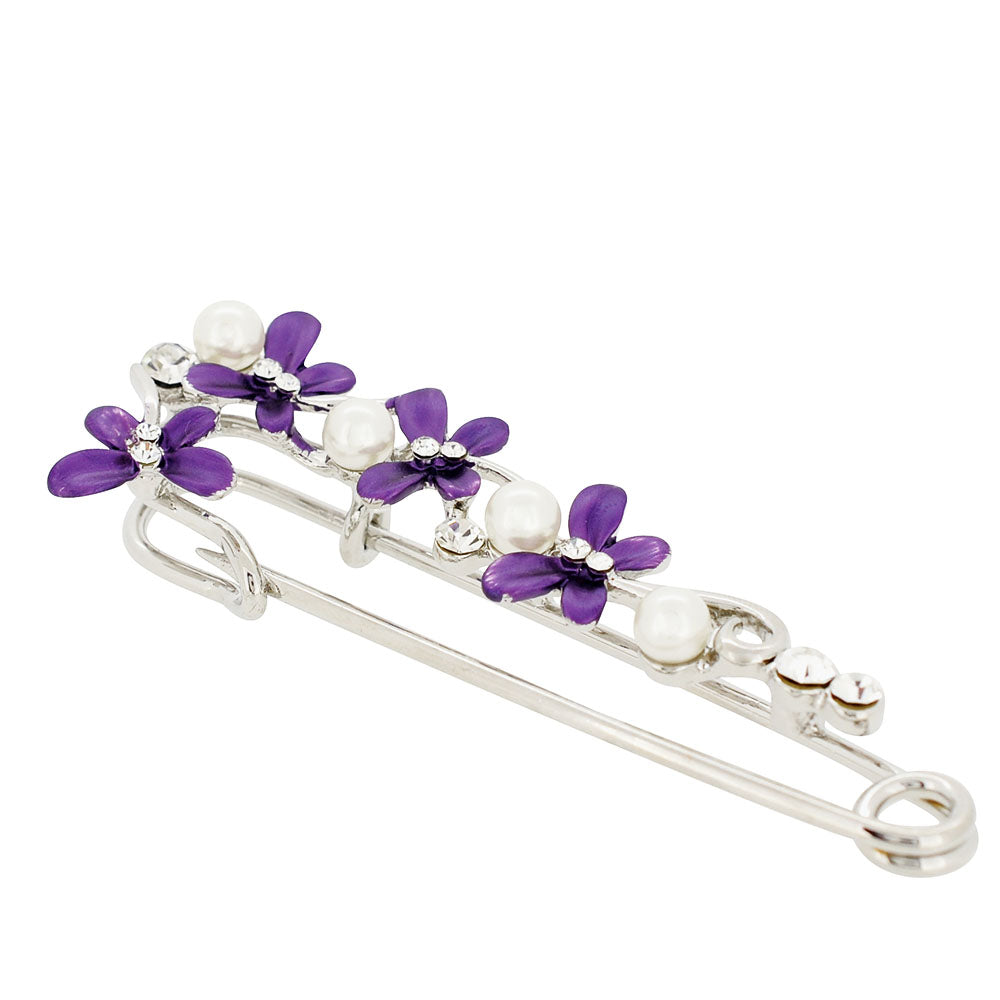 Purple Butterfly Crystal Charm Brooch