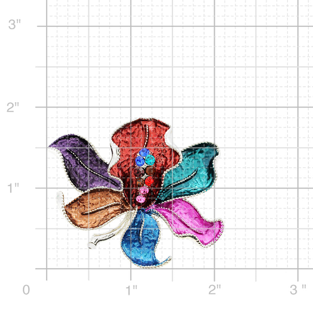 Multicolor Flower Crystal Pin Brooch and Pendant